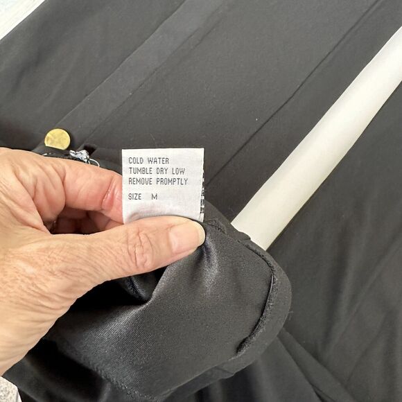 Flare Pants Sz XS Black Split Leg Button Detail High Rise Festival Whimsygoth - Picture 10 of 16